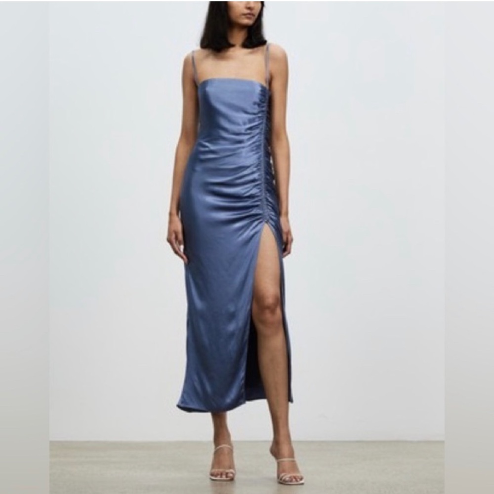 NEW Shona Joy Bias Ruched Midi Dress